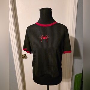 Shein Curve Spider Crop Top Size XL